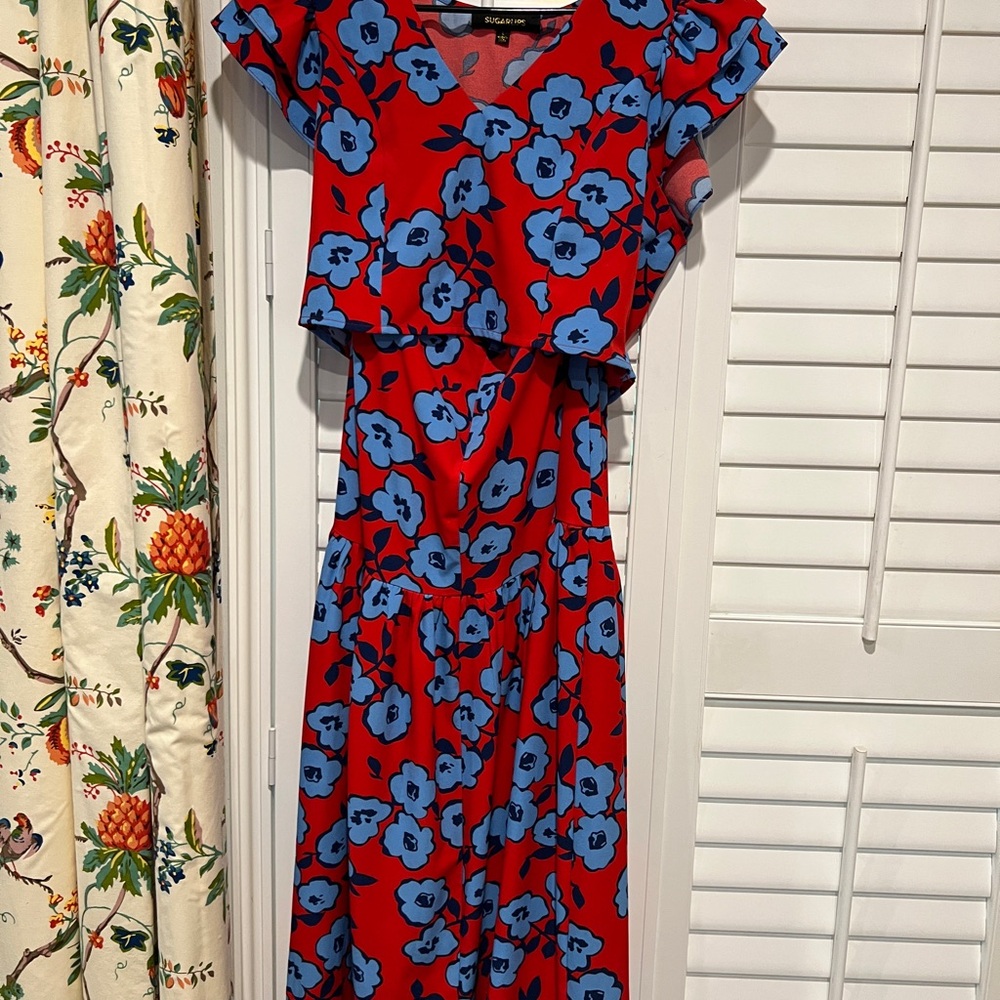 Sugarlips Floral Red and Blue Set Size Large